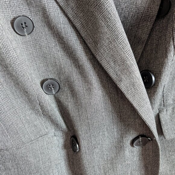 Asos Design Women's Oversized Gray Plaid Double-Breasted Blazer Size 10 Office - Picture 6 of 15